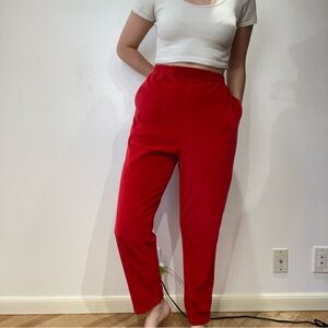 Vintage Red Velour Pants